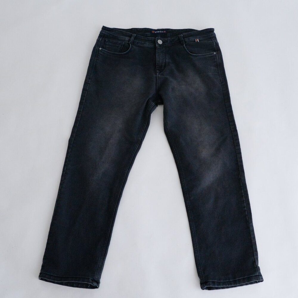 Y2K Big Holder Ins Co Black Faded Relaxed Black Denim Jeans 38